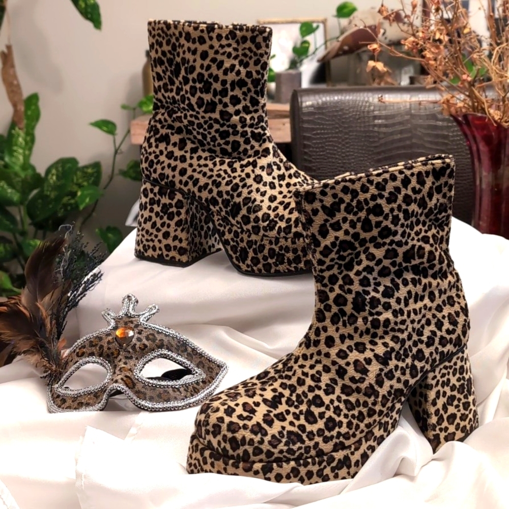 Plats Platform Cheetah Pattern Boot - image 1
